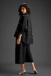 Shop_Deepika Arora_Black Cotton Collared Designer Shirt And Pant Set 