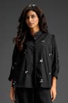 Buy_Deepika Arora_Black Cotton Collared Designer Shirt And Pant Set _Online