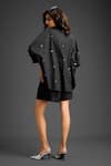 Shop_Deepika Arora_Black Cotton Bows Collared Designer Shirt And Shorts Set _at_Aza_Fashions