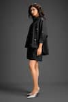 Buy_Deepika Arora_Black Cotton Bows Collared Designer Shirt And Shorts Set _Online_at_Aza_Fashions