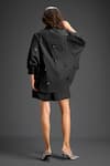Deepika Arora_Black Cotton Bows Collared Designer Shirt And Shorts Set _at_Aza_Fashions