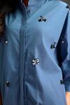 Buy_Deepika Arora_Blue Cotton Bows Collared Designer Embroidered Shirt And Shorts Set _Online