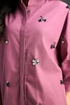 Buy_Deepika Arora_Pink Cotton Bows Mandarin Collar Designer Shirt And Shorts Set _Online