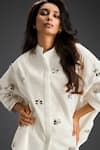 Buy_Deepika Arora_White Cotton Bows Collared Designer Embroidered Shirt And Shorts Set _Online_at_Aza_Fashions
