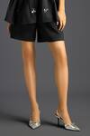 Deepika Arora_Black Cotton Mandarin Collar Designer Shirt And Shorts Set _Online_at_Aza_Fashions