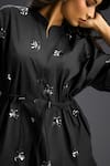 Buy_Deepika Arora_Black Cotton Mandarin Collar Designer Shirt And Shorts Set 