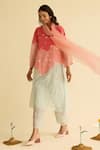 Buy_Naaz By Noor_Pink Chanderi, Cotton, Organza Embroidery Round Neck Kurta Set _at_Aza_Fashions