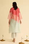 Shop_Naaz By Noor_Pink Chanderi, Cotton, Organza Embroidery Round Neck Kurta Set _at_Aza_Fashions