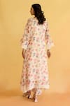 Shop_Naaz By Noor_Multi Color Chanderi, Cotton, Organza Embroidery Floral Printed Kurta Pant Set _at_Aza_Fashions