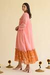 Shop_Naaz By Noor_Pink Chanderi Embroidery V-neck Freaky Flower Child Dress _at_Aza_Fashions