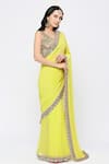 Shop_Neha Mehra_Yellow Georgette Sequins Designer Saree _Online_at_Aza_Fashions