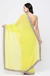 Shop_Neha Mehra_Yellow Georgette Sequins Designer Saree _at_Aza_Fashions