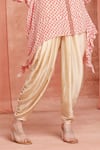 Buy_Neha Mehra_Red Crepe Round Neck Printed Kaftan And Dhoti Pant Set 
