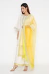 Neha Mehra_White Chanderi Embroidery Round Neck Kurta Pant Set _Online_at_Aza_Fashions