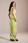 Shop_THE IASO_Yellow Linen Open Neck Wildflower Print Vest Top _at_Aza_Fashions
