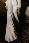 House Of Kotwara_Ivory Organza, Crepe Embroidery Round Neck Chikankari Peplum Jacket Set _Online_at_Aza_Fashions