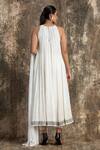 Shop_House Of Kotwara_Ivory Georgette, Cotton, Silk Organza, Cambric Sequins Barq Choga Kurta Set _at_Aza_Fashions