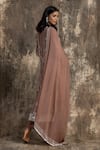 Shop_House Of Kotwara_Pink Georgette, Cotton, Silk Organza, Cambric Sequins Marsala Barq Kurta Set _Online_at_Aza_Fashions