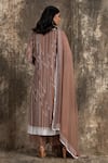 Shop_House Of Kotwara_Pink Georgette, Cotton, Silk Organza, Cambric Sequins Marsala Barq Kurta Set _at_Aza_Fashions