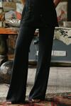 House Of Kotwara_Black Georgette Sequins, Beads High Neck Double Kurta Set _Online_at_Aza_Fashions