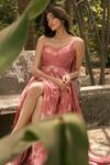 Buy_Parshya_Pink Embroidery Sweetheart Neck Hand Saree Gown _Online_at_Aza_Fashions