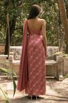 Shop_Parshya_Pink Embroidery Sweetheart Neck Hand Saree Gown _at_Aza_Fashions