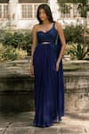 Buy_Parshya_Blue Embroidery Sweetheart Neck Hand Saree Gown _Online_at_Aza_Fashions