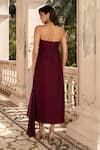 Shop_Parshya_Maroon Off-shoulder, Bandeau Neck Strapless Maxi Dress _at_Aza_Fashions
