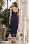 Shop_Parshya_Navy Scoop Neck Blue Padded Designer Dress _at_Aza_Fashions