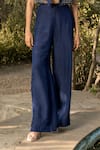 Parshya_Blue Beads, Embroidery Round Neck Hand Jacket Set _Online_at_Aza_Fashions
