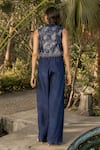 Shop_Parshya_Blue Beads, Embroidery Round Neck Hand Jacket Set _at_Aza_Fashions
