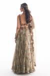 Shop_Ridhima Bhasin_Gray Organza, Crepe Beads, Sequins, Embroidery Round Neck Maira Lehenga Set _at_Aza_Fashions