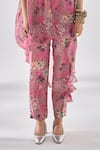 Buy_Ridhima Bhasin_Pink Georgette, Rayon Embroidery Round Neck, Floral Kurta Set 