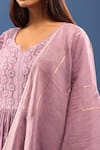 Shop_Samyukta Singhania_Purple Chanderi Cotton Embroidery Round Neck Chikankari Work Kurta Set _Online_at_Aza_Fashions