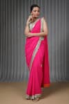 Neha Mehra_Pink Georgette Embroidery Designer Hot Saree _at_Aza_Fashions