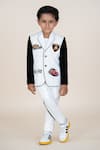 Buy_Little Boys Closet_White Embroidery Car Motif Blazer And Pant Set _at_Aza_Fashions