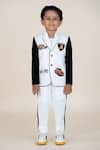 Shop_Little Boys Closet_White Embroidery Car Motif Blazer And Pant Set _at_Aza_Fashions