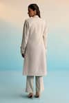 Shop_House Of Armuse_Gray Neoprene Applique Collared Elvyn Jacket Set _at_Aza_Fashions