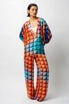 Buy_Forty Four_Multi Color Satin Scoop Neck Printed Breeze Co-ord Set _at_Aza_Fashions