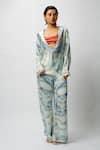 Buy_Forty Four_Multi Color Satin Scoop Neck Printed Breeze Co-ord Set _at_Aza_Fashions