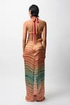 Shop_Forty Four_Multi Color Satin Halter Neck, Allure Backless Resort Dress _at_Aza_Fashions