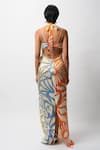 Shop_Forty Four_Multi Color Satin Halter Neck, Allure Backless Resort Gown _at_Aza_Fashions