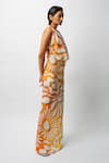 Buy_Forty Four_Multi Color Satin Halter Neck, Allure Backless Resort Gown _Online_at_Aza_Fashions