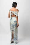 Shop_Forty Four_Blue Satin Halter Neck, Allure Backless Resort Gown _at_Aza_Fashions