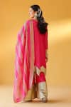Shop_Palak & Mehak_Pink Chanderi Zari Round Neck Rani Kurta Sharara Set _at_Aza_Fashions