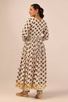 Shop_Palak & Mehak_Cream Chanderi Zari, Tassels V-neck Floral Print Anarkali Set _at_Aza_Fashions