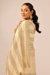 Shop_Palak & Mehak_Off White Chanderi Embroidery, Zari Round Neck Designer Kurta Sharara Set _Online_at_Aza_Fashions