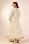 Shop_Palak & Mehak_White Rayon, Crepe Tassels, Zari V-neck Designer Kurta Set  _at_Aza_Fashions
