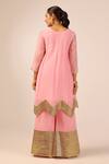 Shop_Palak & Mehak_Pink Chanderi Zari Round Neck Designer Kurta Set _at_Aza_Fashions
