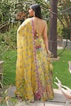 Shop_Soniya G_Yellow Embroidery Round Neck Floral Print Lehenga Set _at_Aza_Fashions